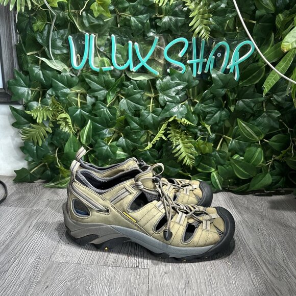 KEEN Arroyo II Hiking Sandals Mens Size 9 Waterproof Leather Gray Drawstring main image 9
